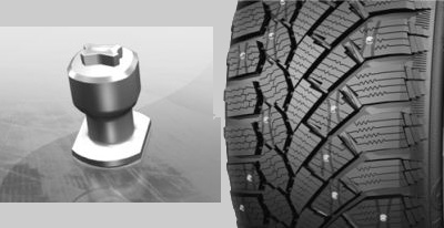 (увеличить) Конструкция шипа Conti Ice Contact Шипы Conti Ice Contact